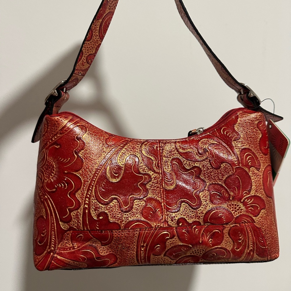 Wilsons Leather Red Floral Shoulder Bag